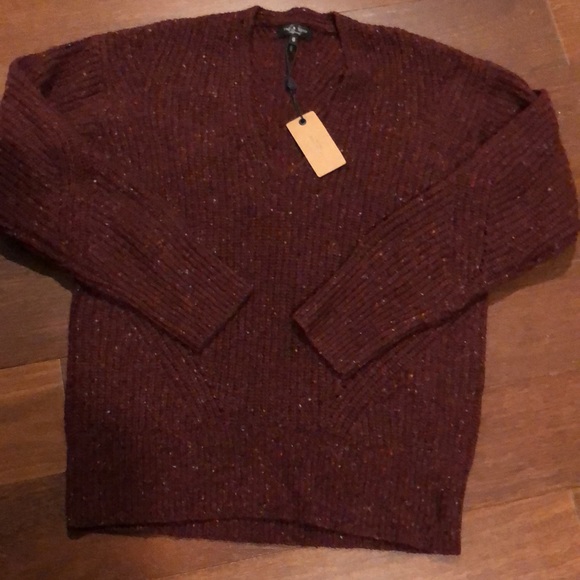 Rag and Bone NWT ECO Donegal vneck sweater.